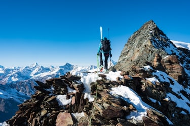 View after climbing a mountain