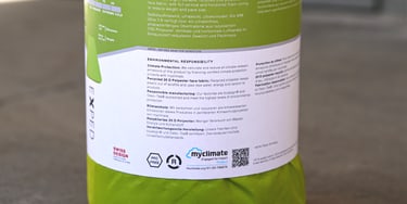 Sleeping Mat Packaging with the Impact Label from myclimate