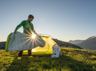 Camping with Ultra sleeping bag