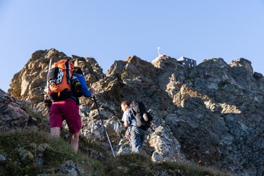 hiking in the mountains