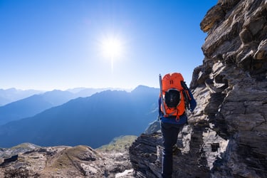 hiking in the mountains