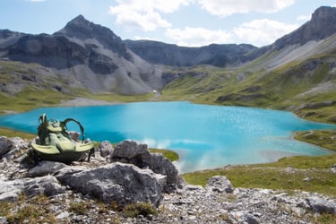 resting next to a lake