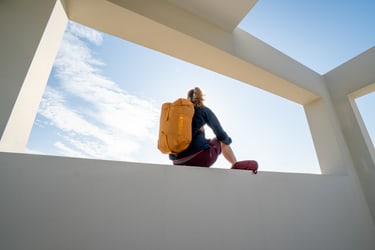 Gear Bag Girl sitting