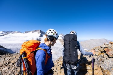 hiking in the high mountains