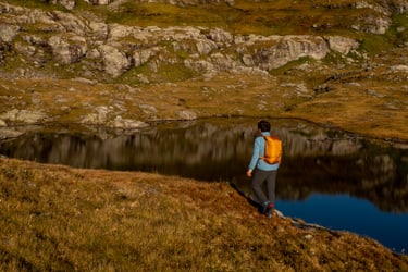 hiking in the mountains