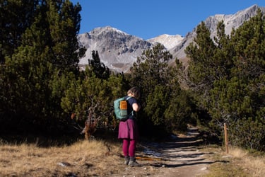 hiking in the mountains