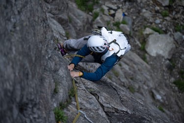 In Use Image Climbing Whiteout Backpack