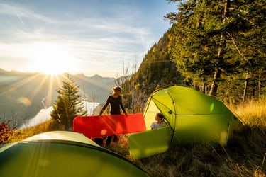 Campsite with Outer Space and Mira tent