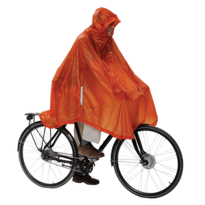 product image Daypack & Bike Poncho UL terracotta - man on a bike